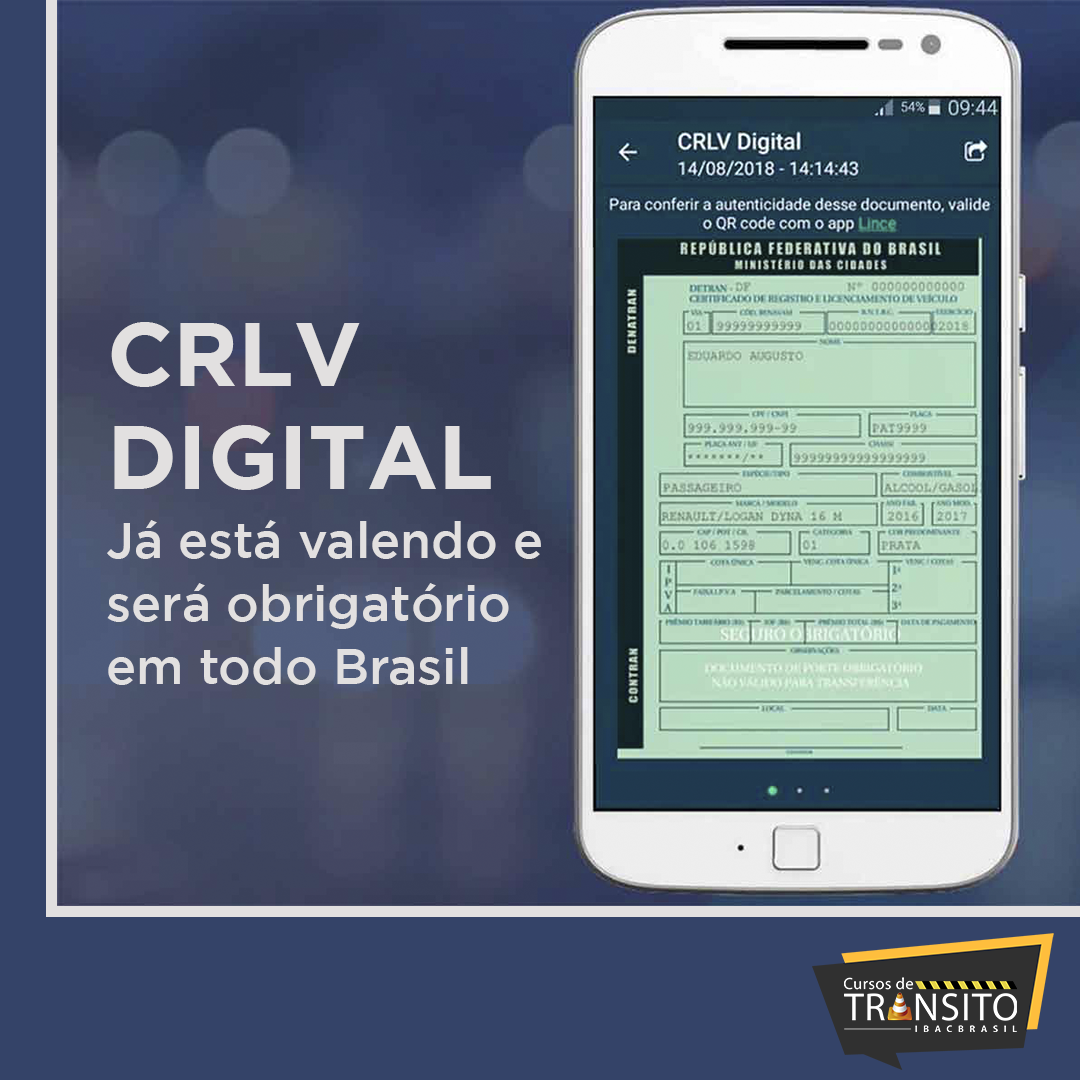 CRLV Digital já está valendo e será obrigatório em todo o Brasil